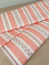 Striped ticking in salmon pink Unused. Spain c.1950 - 6 meters