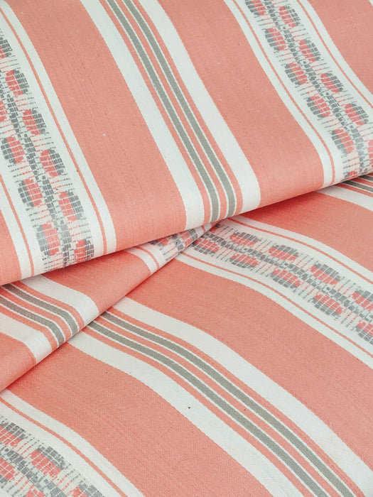Pink Stripes Antique European Ticking Fabric Unused Yardage RA-ROSA-007 - Ticking Depot