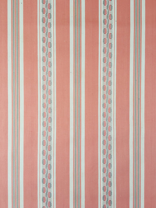 Striped ticking in salmon pink Unused. Spain c.1950 - 6 meters