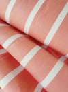 Salmon pink striped ticking. Unused. Spain c.1950 - Per meter (30 m avail.)