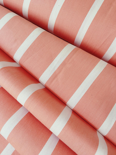 Pink Stripes Antique European Ticking Fabric Unused Yardage RA-ROSA-008 - Ticking Depot