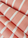 Salmon pink striped ticking. Unused. Spain c.1950 - Per meter (30 m avail.)