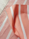 Salmon pink striped ticking. Unused. Spain c.1950 - Per meter (30 m avail.)