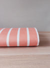 Salmon pink striped ticking. Unused. Spain c.1950 - 1 meter