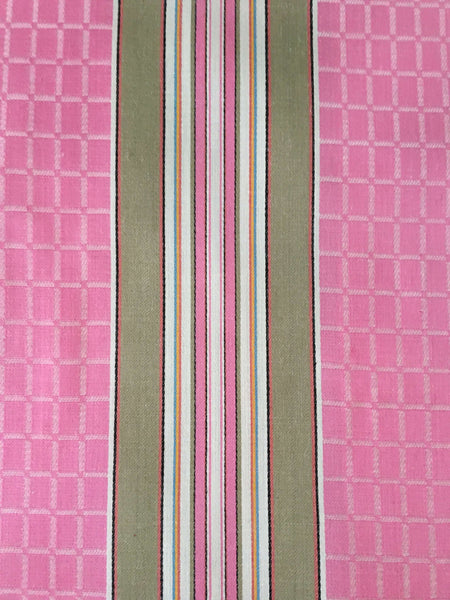 Pink and beige striped ticking. Spain c.1940 - 106 cm × 3.47 meters