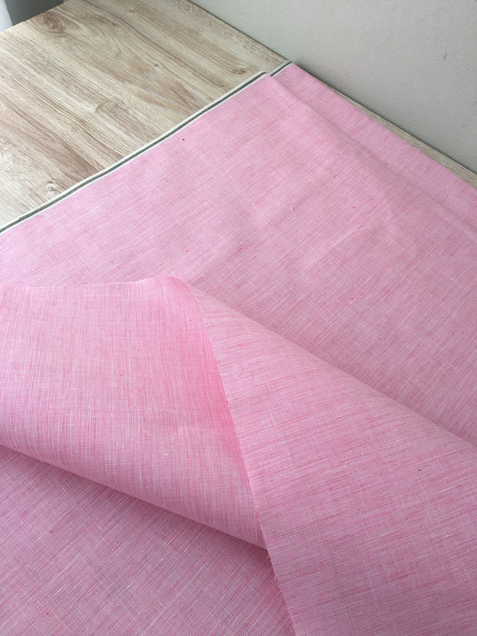 Soft pink solid ticking with texture. Spain c.1900 - Lot of 2 pieces (2.2 meters)