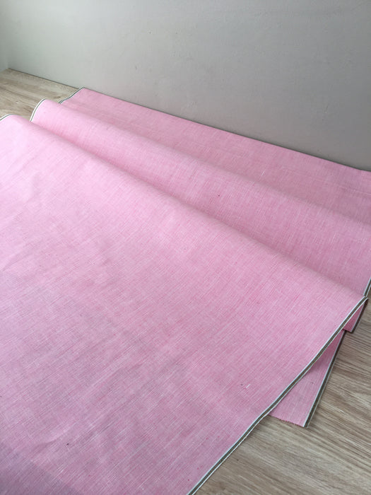 Soft pink solid ticking with texture. Spain c.1900 - Lot of 2 pieces (2.2 meters)