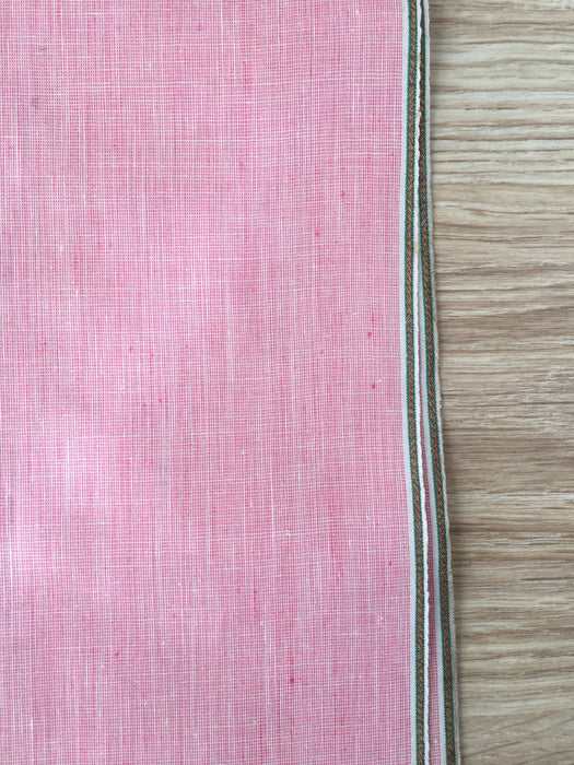 Soft pink solid ticking with texture. Spain c.1900 - Lot of 2 pieces (2.2 meters)