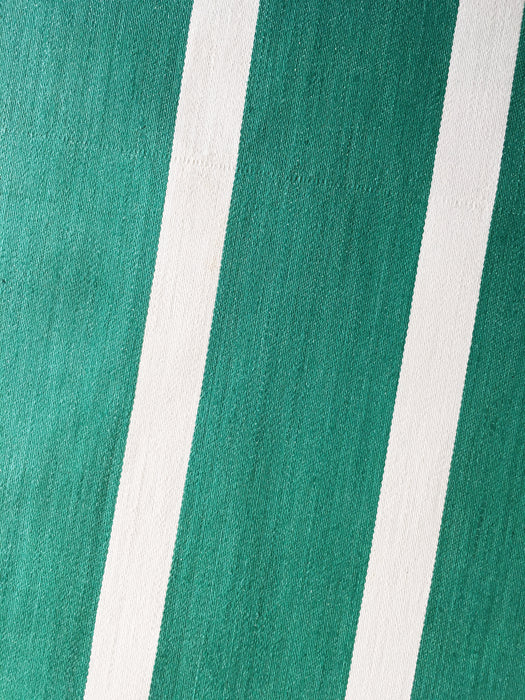 Striped ticking in emerald green and white. Unused. Spain c.1950 - 6 meters