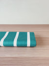Striped ticking in emerald green and white. Unused. Spain c.1950 - 6 meters