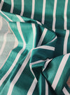 Striped ticking in emerald green and white. Unused. Spain c.1950 - 6 meters