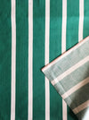 Striped ticking in emerald green and white. Unused. Spain c.1950 - 1.5 meters