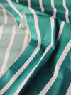 Striped ticking in emerald green and white. Unused. Spain c.1950 - 1.5 meters