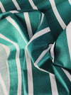 Striped ticking in emerald green and white. Unused. Spain c.1950 - 1.5 meters