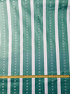 Tuscan green striped ticking. Small jacquard pattern. Unused. Spain c.1950 - 4.5 meters