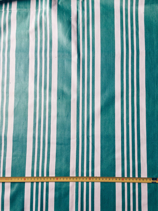 Emerald green striped ticking. Unused. Spain c.1950 - 1.5 meters