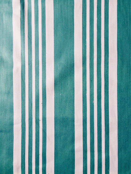Emerald green striped ticking. Unused. Spain c.1950 - 1.5 meters