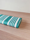 Emerald green striped ticking. Unused. Spain c.1950 - 1.5 meters
