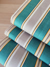Green and gray stripes vintage ticking. Twill. Unused. Spain c.1940 - Per meter (32 m avail.)