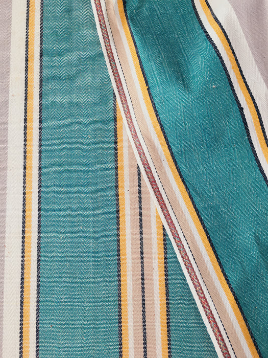 Green and gray stripes vintage ticking. Twill. Unused. Spain c.1940 - 10.5 meters