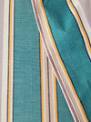 Green and gray stripes vintage ticking. Twill. Unused. Spain c.1940 - 12 meters
