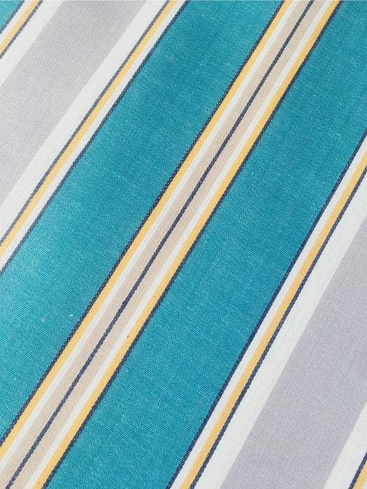 Green and gray stripes vintage ticking. Twill. Unused. Spain c.1940 - 12 meters