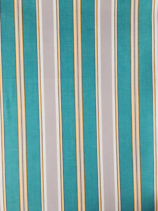 Green and gray stripes vintage ticking. Twill. Unused. Spain c.1940 - 10.5 meters