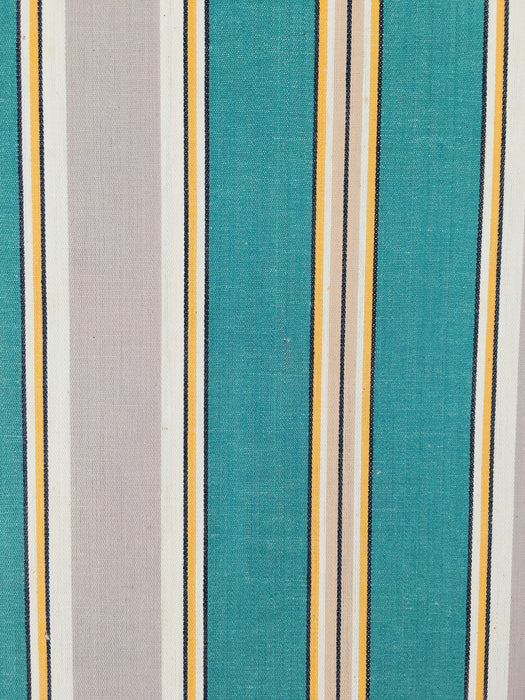 Green and gray stripes vintage ticking. Twill. Unused. Spain c.1940 - 12 meters