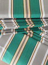 Green and gray stripes vintage ticking. Sateen. Unused. Spain c.1940 - Per meter (34 m avail.)