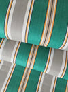 Green and gray stripes vintage ticking. Sateen. Unused. Spain c.1940 - Per meter (34 m avail.)