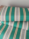 Green and gray stripes vintage ticking. Sateen. Unused. Spain c.1940 - Per meter (34 m avail.)