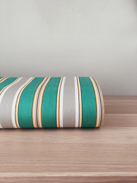 Green Stripes Antique European Ticking Fabric Unused Yardage RA-VERDE-006S - Ticking Depot