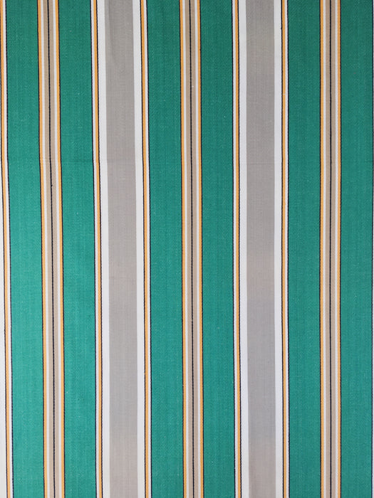 Green and gray stripes vintage ticking. Sateen. Unused. Spain c.1940 - Per meter (34 m avail.)