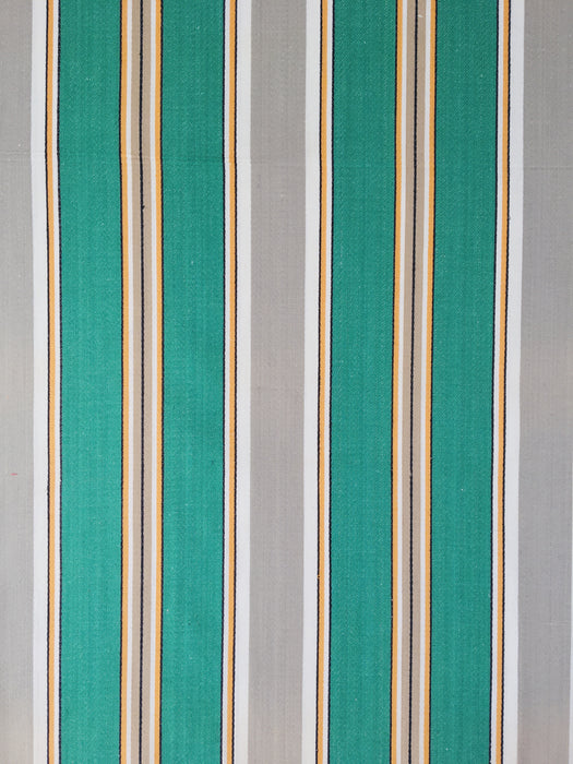 Green and gray stripes vintage ticking. Sateen. Unused. Spain c.1940 - Per meter (34 m avail.)