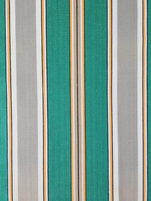 Green and gray stripes vintage ticking. Sateen. Unused. Spain c.1940 - Per meter (34 m avail.)