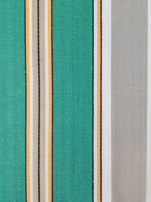 Green and gray stripes vintage ticking. Sateen. Unused. Spain c.1940 - Per meter (34 m avail.)