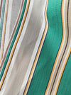 Green and gray stripes vintage ticking. Sateen. Unused. Spain c.1940 - Per meter (34 m avail.)