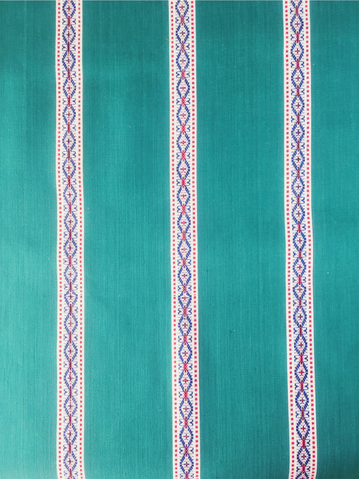 Cheerful ticking in green with a jacquard motif. Unused. Spain c.1950 - 1.25 meters