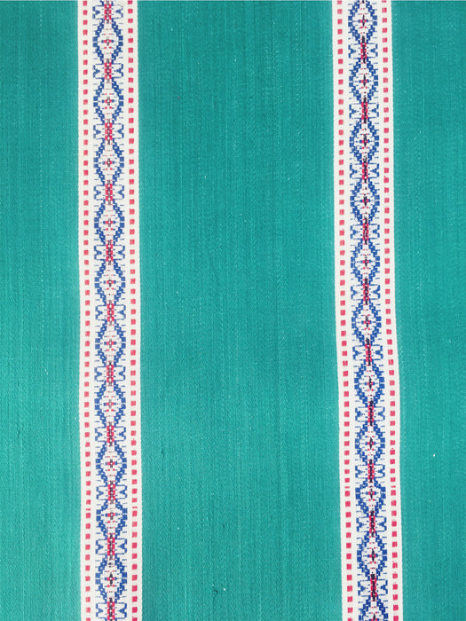 Cheerful ticking in green with a jacquard motif. Unused. Spain c.1950 - Per meter (23 m avail.)