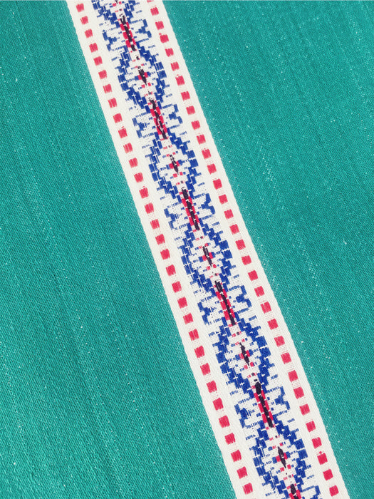 Cheerful ticking in green with a jacquard motif. Unused. Spain c.1950 - 1.25 meters