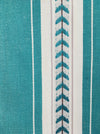 Green and white striped ticking with small leaves. Unused. Spain c.1950 - 4 meters