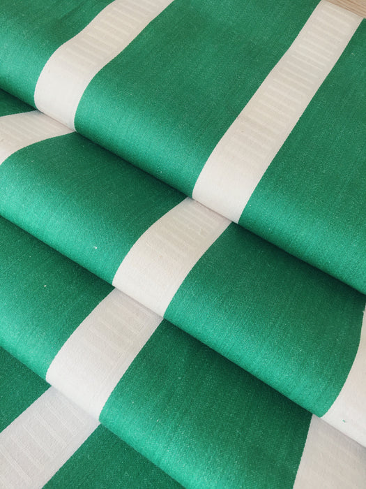 Ticking in green and white with wide stripes. Unused. Spain. c.1950 - 1.8 meters