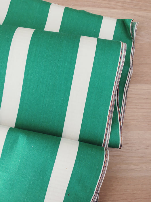 Ticking in green and white with wide stripes. Unused. Spain. c.1950 - 1 meter