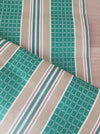 Stripes and checks ticking in green and beige. Unused. Spain c.1950 - 2 meters