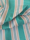 Stripes and checks ticking in green and beige. Unused. Spain c.1950 - 2 meters