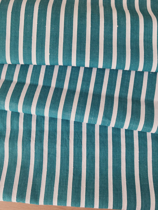 Ticking in green and white with stripes. Unused. Spain. c.1950 - 1.3 meters