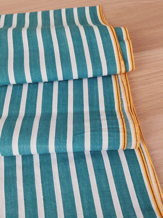 Ticking in green and white with stripes. Unused. Spain. c.1950 - 1.3 meters