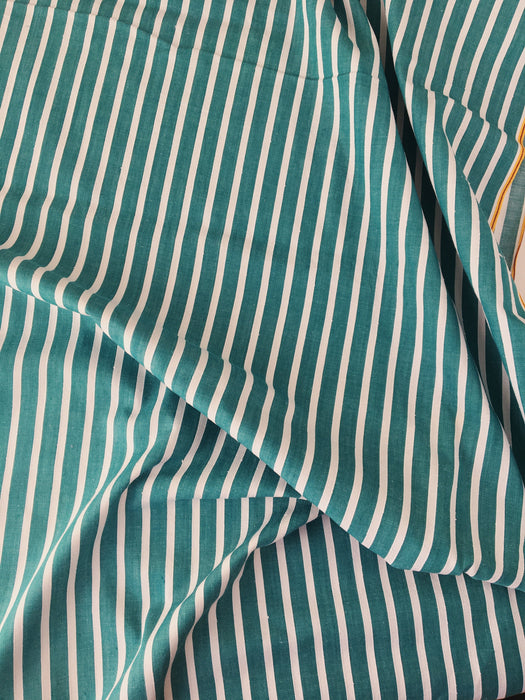 Ticking in green and white with stripes. Unused. Spain. c.1950 - 1.3 meters