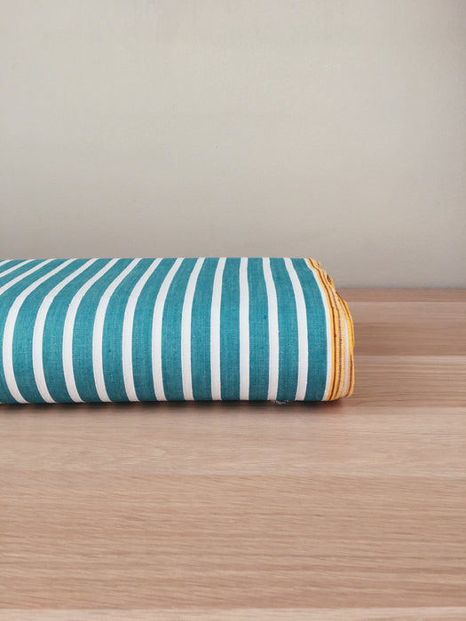 Ticking in green and white with stripes. Unused. Spain. c.1950 - 1.3 meters