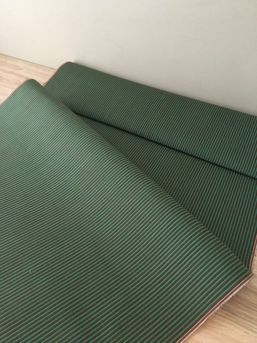 Brown and green striped ticking. Spain c.1900 - 70 cm × Per meter (15 m avail)
